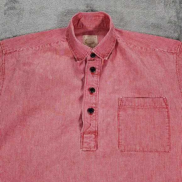 Wah Maker True West Shirt Mens Medium Red White Stripe Western Pullover USA - Picture 4 of 12